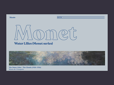 Monet - Water Lilies animacion blog gallery interaction monet paint typogaphy ui ui animation website