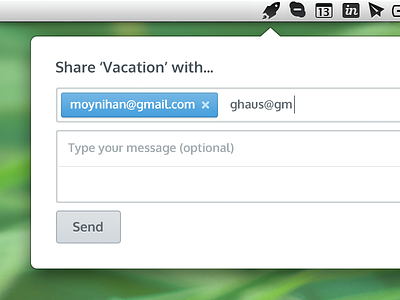 Share with... address app dropdown email field input interface osx send ui ux