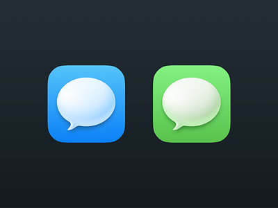 Messages app bubbly depth design figma fun icon ios mac shadows shiny wwdc