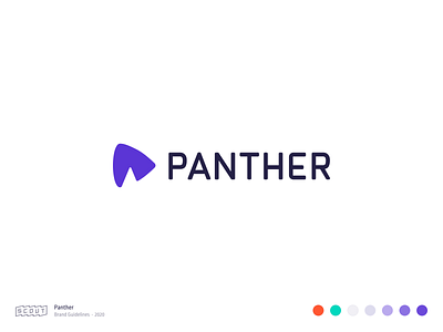 Logo abstract app branding colors custom type design ear identity logo mark panther purple scout typogaphy vector