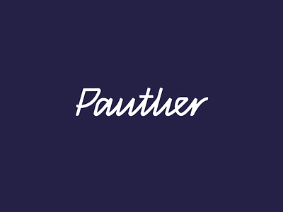 Alternate Logo branding custom design handmade handwritten identity logo panther purple script type typography vector