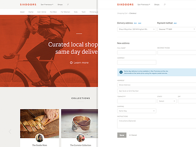 Browse, Checkout checkout commerce form layout local seller shopping store ui ux