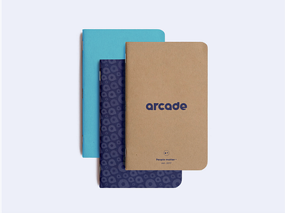 Notebook arcade branding collateral design graphic identity layout layoutdesign logo notebook notes pattern print swag typography