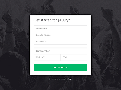 Get started... credit form icon layout lock password signup ui username ux web