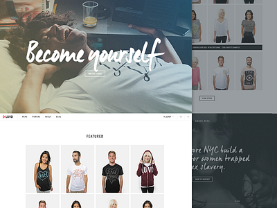 LUVD Redesign cause charity clothing ecommerce interface layout lifestyle model shop store ui ux