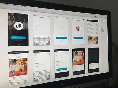 UpScene App Design app dining facebook feed food ios search sketch social ui user ux