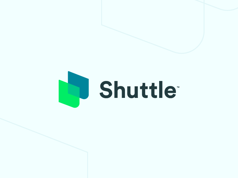 Shuttle Brand abstract app blue branding green identity logo logotype mark shuttle