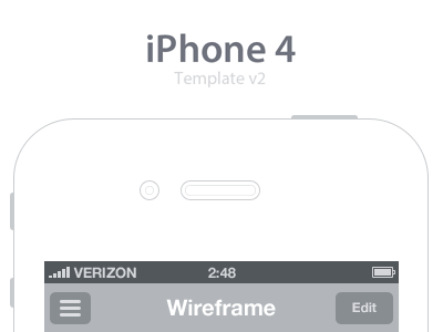 iPhone 4 Template v2 apple button concept frame freebie ios iphone navigation screen system template ui ux wireframe