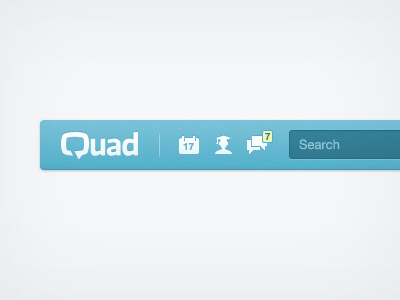 Quad Navigation dropdown education elastik icons identity interaction layout logo menu nav notification search student syllabus ui ux user