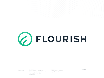 Flourish Branding agency bold branding branding agency f hand drawn icon identity lines logo photography savvy texture type typogaphy