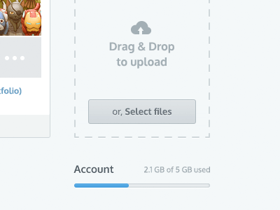 Select Files [Animated] account avatar button drag drop feedback files help icons jumpshare load logout menu progress select settings ui user ux