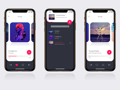 Music Player App app design ios iphone iphone x music music app music player player ui