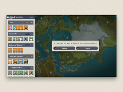 Genshin Impact Interactive World Map Website Design app application genshin genshin impact interactive map web