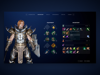 MMORPG Inventory UI Concept