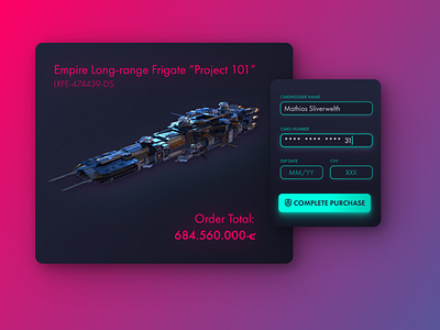 Credit Card Checkout | Daily UI Challenge, Day 2 002 card checkout credit card daily 100 daily 100 challenge daily challenge dailyui dailyui 002 dark design money neon pay payment space spaceship starship ui ux