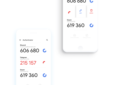 Google Authenticator Redesign android app authenticator clean design google interface ios minimalism minimalist mobile ui uidesign ux uxdesign