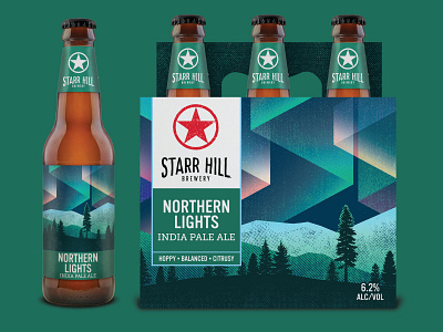 Northern Lights IPA beer beer can beer label branding design graphic design illustration vector