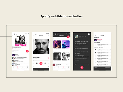 Spotify and Airbnb combination app design redesign ui uiux design ux