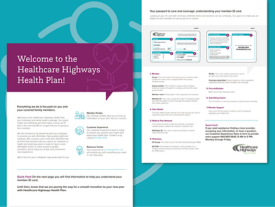 Healthcare Welcome Letter branding design healthcare insurance one pager