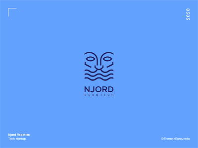 Njord Robotics - Logodesign design flat icon logo logo design minimal startup symbol tech