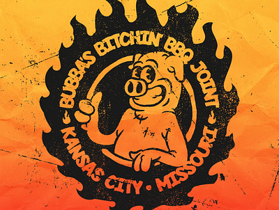 Bubba’s Bitchin’ BBQ Joint branding design illustration logo typography vector