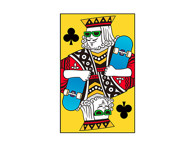 Poker King illustration king poker skateboard sunglasses