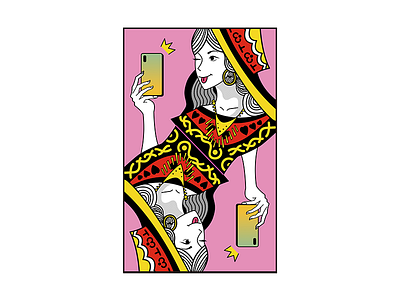 Poker Queen illustration poker queen selfie