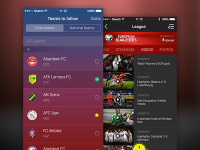 UEFA Mobile App vol. 2 app football app mobile app sketch soccer soccer app uefa
