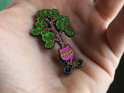 Ficus Bicyclist apparel branding design draw enamel illustration pin pin game vector