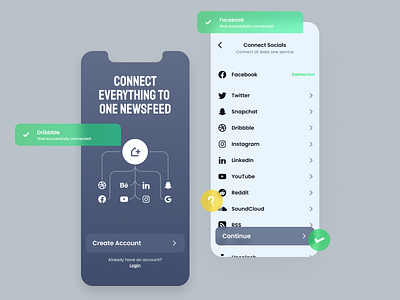 RSS Feed | Service Connection connect design feed figma login newsfeed rss social networks ui