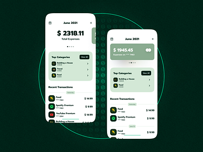 Paca | Expenses Tracker banking branding cards categories credit cards design expenses figma money tracker transactions ui