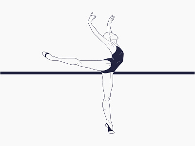 Svet Nn Sport Woman Line 1 barre dance fitness flat girl illustration line art move sketch sport sportwear vector woman