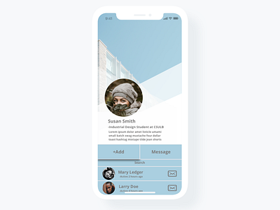 IphoneX Profile Page app design illustration ui ux