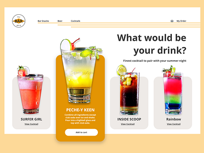 E Commerce Cocktail Order Platform app dailyui design illustration minimal sketch ui ux web website