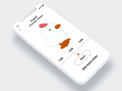 Iphone X Digital Timer app dailyui design illustration minimal sketch ui ux