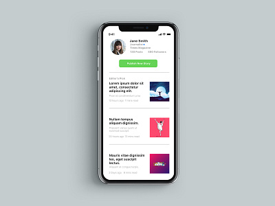 iPhone X Blog Post app blog post dailyui design illustration minimal sketch ui ux