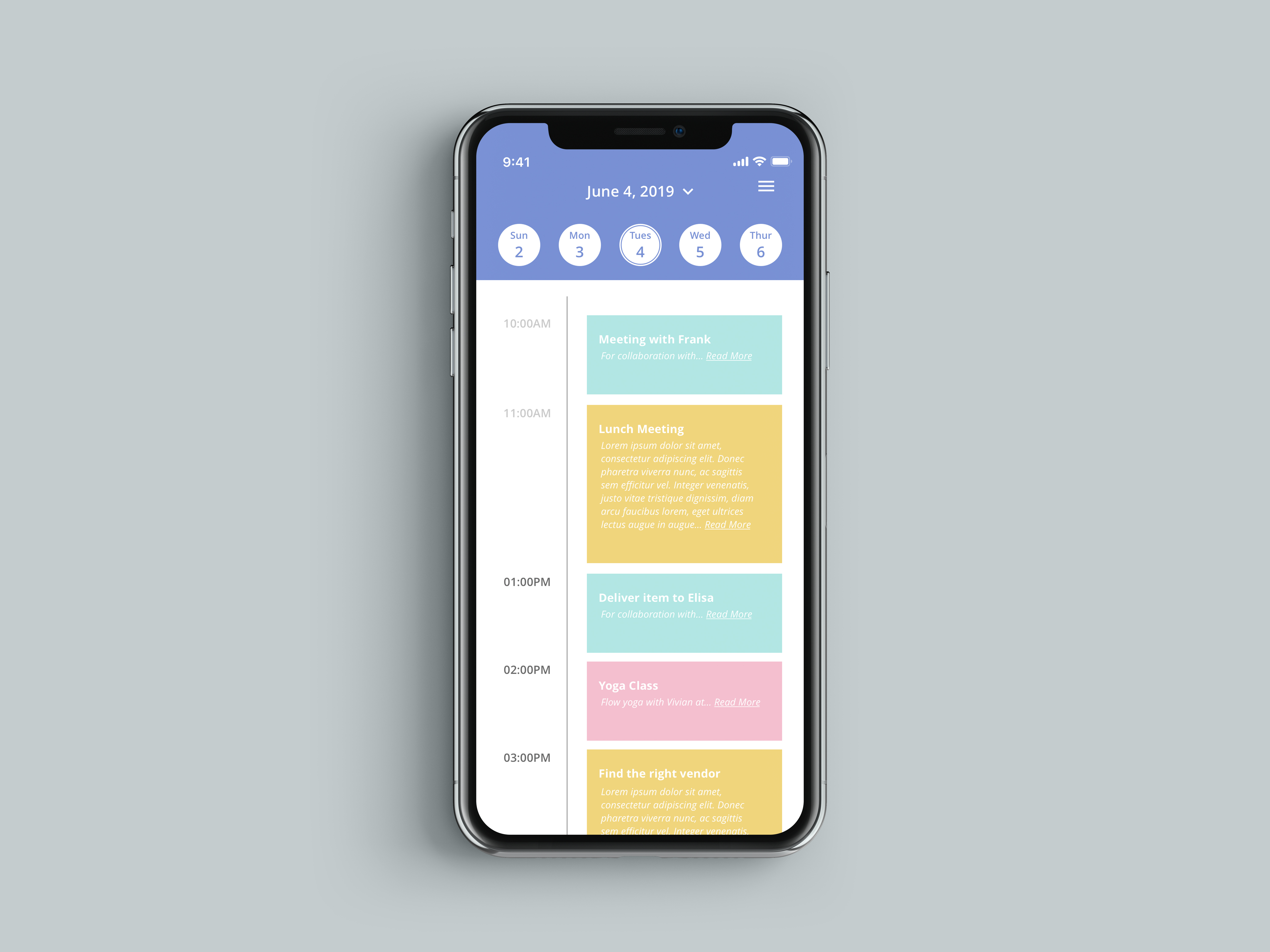 iPhone X Calendar by Dina Chen on Dribbble