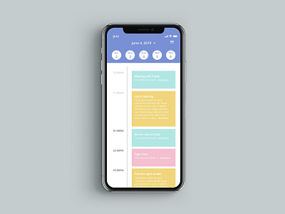 iPhone X Calendar app calendar dailyui design illustration minimal sketch ui ux