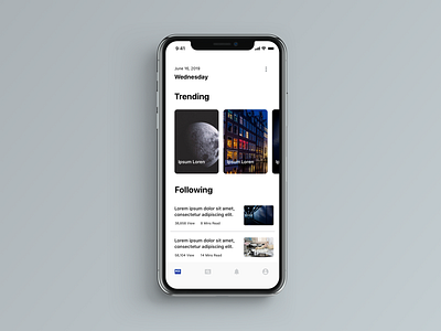 iPhone X News app dailyui design illustration minimal sketch ui ux