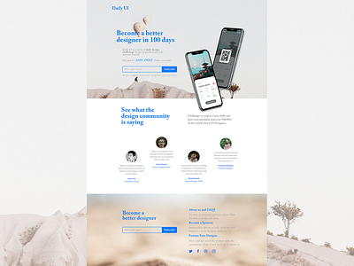 Desktop Daily UI Landing Page