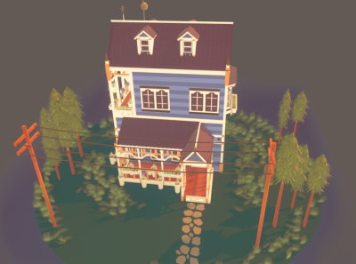 Victorian House apocalypse art artwork blender colors game art game design gamedev gamedeveloper lowpolyart