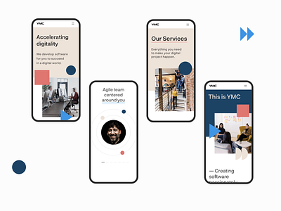 YMC Mobile Experience brutalism clean clean ui experience geometric grid mobile mobile design mobile ui modern modern design swiss type design uiux