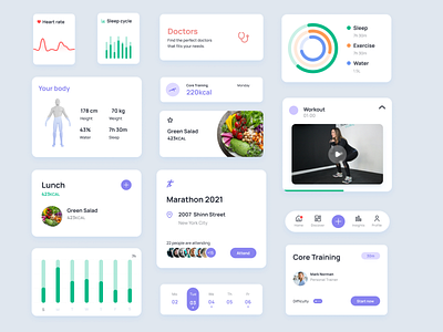 Health UI Kit - Download Available by Pedro Gil 👋 on Dribbble