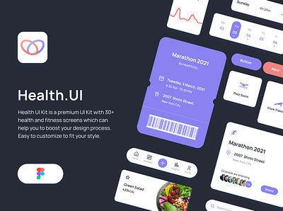 Health UI Kit - Download Available body fitness free freebie health hearth mockup nutrition sleep sports track ui ui kit uikit ux