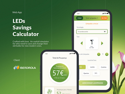 LED Savings Calculator - Teaser branding design eco ecology energy led simulator type ui ux