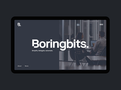 Boringbits Minimal Website Concept black clean concept grid interaction landing landingpage minimal motion promo spacegrey startup startup branding startups typography ui ux video web website