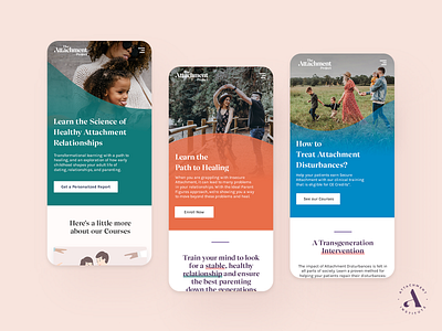 Attachment Project Mobile Screens 📱 app attachment clean course header health illustration ios landing page launch mindfulness modern onboarding premium project splash therapy ui ux walkthrough