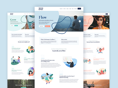 MO Courses Landing Page brand branding color course app courses design experience flow illustration learning learning platform line art mind mindful shapes type typography ui ux web