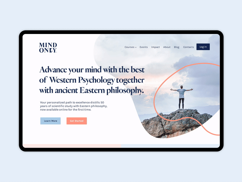 Mindonly Landing Page courses homepage illustration interaction interface lander landing landing page mind mindfulness motion promo salespage splash ui uiux ux video website website design