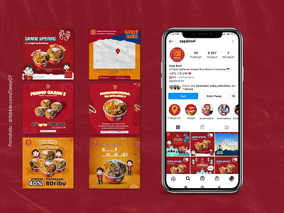 F&B @oppabowl branding design illustrator cc instagram instagram feed photoshop